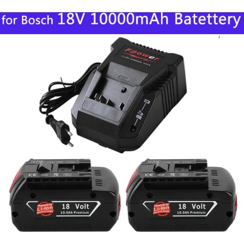 For Bosch 18V 10000mAh Rechargeable Power Tools Battery with LED Li-ion Replacement BAT609, BAT609G, BAT618, BAT618G, BAT614