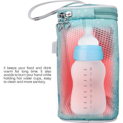Portable USB Baby Bottle Warmer Heater Insulated Bag Travel Cup Milk Thermostat Bag Milk Thermostat Bottle Heater Bag