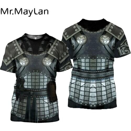 Drop shipping 3D Printed Knight Medieval Armor Men t shirt Viking Harajuku Style Fashion Tee shirt summer Casual Unisex tees A-3