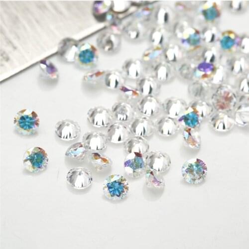 Size 1.0~10mm Round Shape AB Multicolor Cubic Zirconia Stone Loose Plating AB Color CZ Stone Synthetic Gems