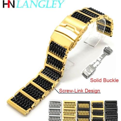 Stainless Steel Watch Band Fully Removable Links Screw Design High Grade Watch Band Shark Mesh Strap 20mm 22mm 24mm Width