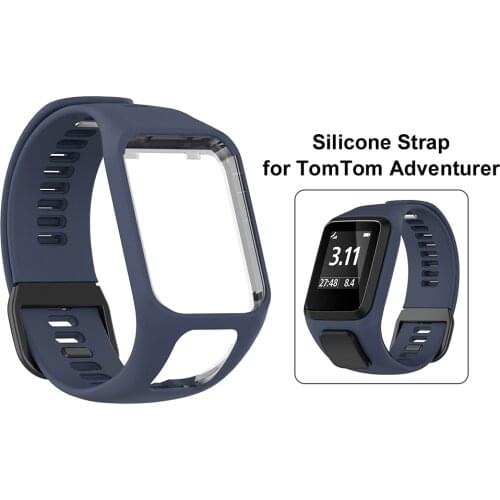 Watch Strap for TomTom Adventurer/Golfer 2/Runner 2/Runner 3/Spark Bracelet Soft Silicone Replacement Wristband