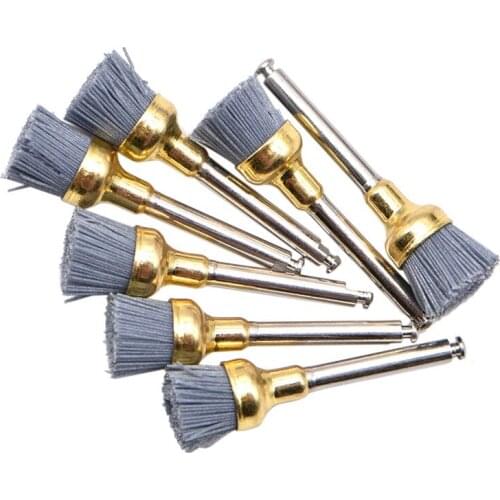 20Pcs Dental Polishing Brush Silicon carbide or Alumina Material Latch Bowl Flat Teeth Polisher Prophy Brushes for Contra Angle