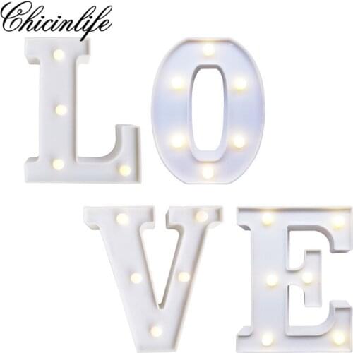 Chicinlife 4Pcs LOVE DIY LED String Night Light Lamp Valentines Day Wedding Decoration LED Bachelorette Hen Party Supplies