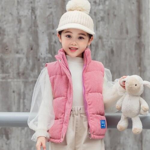 2021 New Childrens Autumn Cotton Jackets Vest To Keep Warm Boys And Girls Solid Color Casual Kids Vest For 3-8 Years