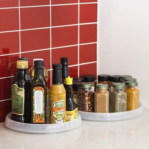 Home Rotating Condiment Storage Rack Creative Rotating Kitchen Storage Tray Kitchen Rotating Spice Rack