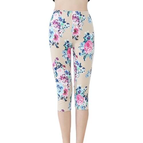 YRRETY Women Fitness Pants For Women Capris High Waist Stretch Sexy Leggings Women Pantalones Soft Pants Summer Printing Legging