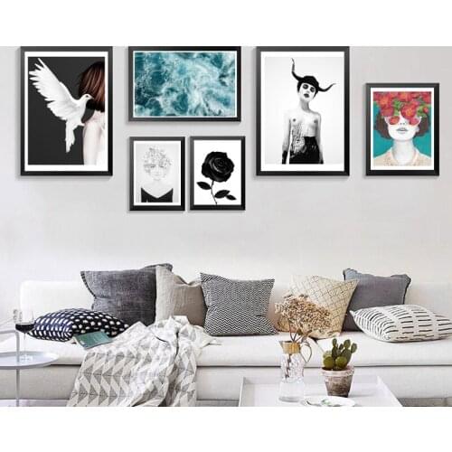 Zerocreative Wall Black And White Paintings