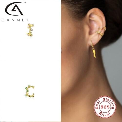 CANNER Creative Wild Clip Earrings For Women Minimalist Crown Pendientes Plata 925 Huggie Gold Earrings Party Jewelry Kolczyki