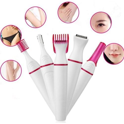 5 In 1 Electric Epilator Women Hair Removal Bikini Trimmer Eyebrow Hair Trimmer Shaver Arm Hair Remover Shaving Machine