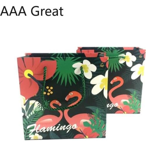 10Pcs/Lot Paper Bags Gift Packing Biscuits Candy Food Cookie Bread Nuts Snack Baking Package Flowers Animal Handle Clothes Pouch