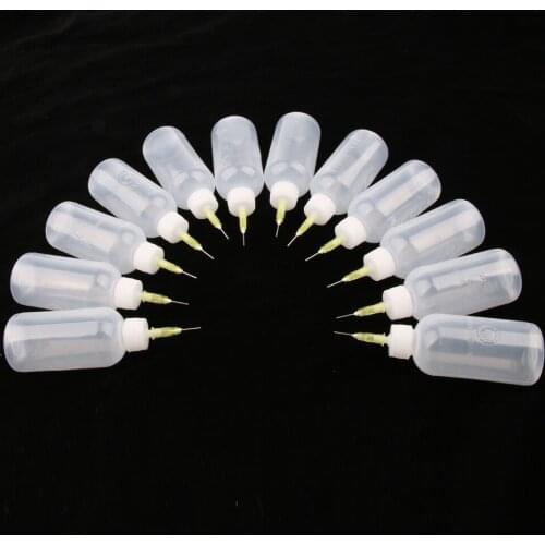 12pcs Glue Applicator Precision Tip Plastic Oil Dropper Bottles 50ml