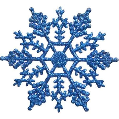 12PCS Christmas Snow Decoration 10CM Snow Flake Christmas Supplies Decoration Christmas Tree Pendant Powder Xmas Snow Flakes New