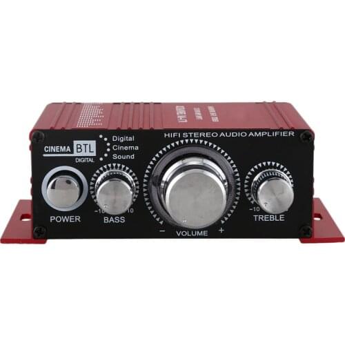 12V Mini Hi-Fi Audio Amplifier Booster MP3 Stereo for Car Motorcycle Boat Home