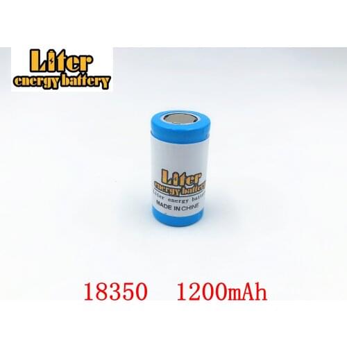 2PCS Liter energy battery 18350 battery 1200mAh 3.7V Li-ion Rechargeable Battery with battery protective storage box