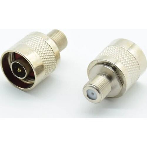 2pcs RF Connector N Male Plug Male Pin to F Female Jack Adapter