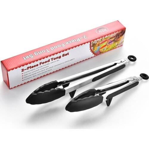 Spot Cross-border Amazon Black 9 Inch 12 Inch Belt Support Frame Silicon Effective Food Clip Two Suit Food Clip