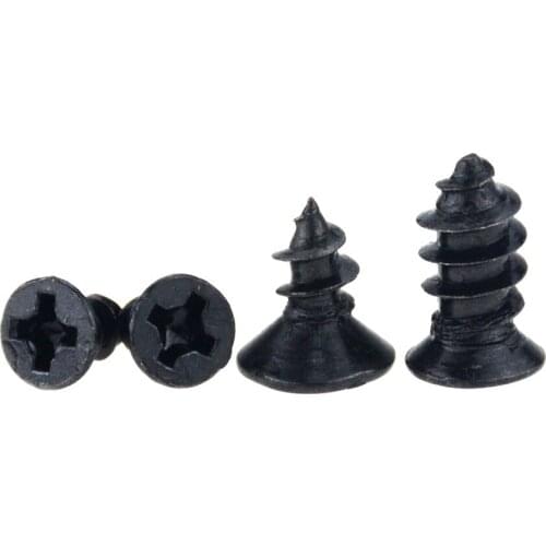 20PCS M3.5*10 12 16 18 20 25 30 Black Carbon Steel Cross Recessed Countersunk Flat Head Tapping-screws Wood Screw M3.5x10