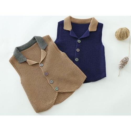 MILANCEL 2021 Summer Baby Clothes Boys Vest Knitting Vest Sleeveless Tops Casual Boys Sweater Newborn Boy Clothes