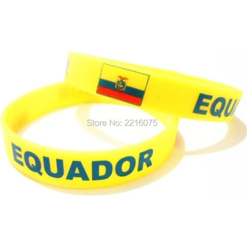 300pcs Flag EQUADOR wristband silicone bracelets free shipping by DHL express