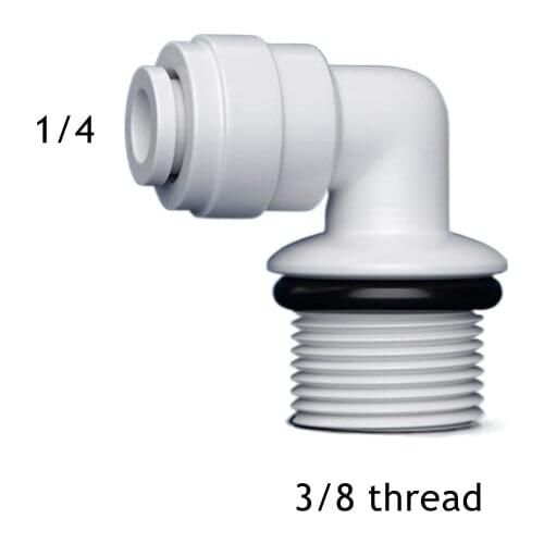 3/8" Male Thread - 1/4" OD Tube PE Pipe Fitting Elbow Quick Connector Sealing O Ring Aquarium RO Water Filter Reverse Osmosis