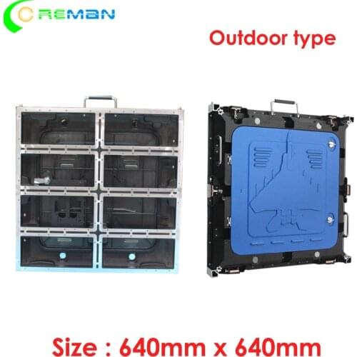 640mm x 640mm empty led display cabinet for p5 p10 p8 p6.67 , 320x160mm led module cabinet for rental led display video wall