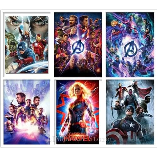 5D DIY Diamond Painting Disney Marvel Movie Iron Man Spiderman Hulk Diamond Mosaic Embroidery Cross Stitch Art Home Decor Gift