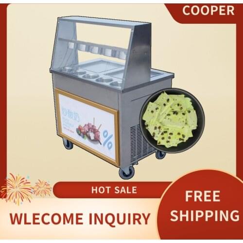 New Type Ice Cream Maker Fried Yogurt Maker/Pan/Roll Machine Frying Ice Machine Home Commercial Electric Ice Roll Maker Pan