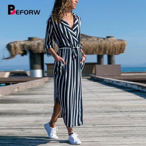 BEFORW Fashionable Shirt Dresses