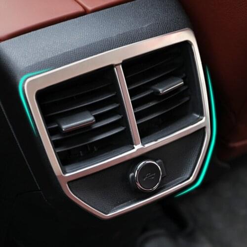 For Peugeot 3008 GT 2017 2018 Stainless Steel Rear Seat AC Outlet Air Condition Cover Trim Decoration Frame Interior accessories