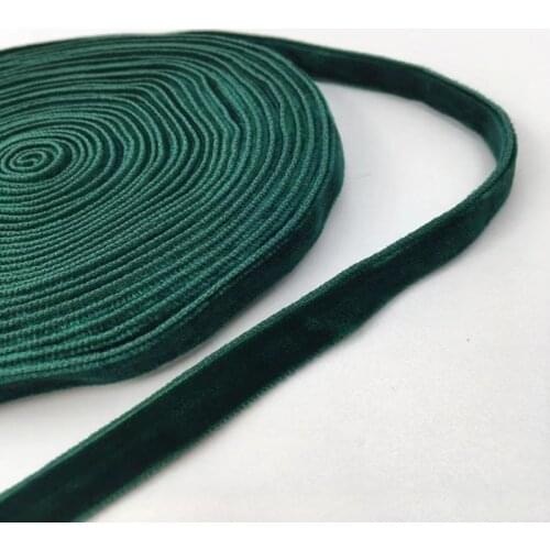 9mm Double Face Nylon Green Velvet Ribbon Wedding Party Decoration Handmade Gift Wrapping Hair Bowknot DIY Christmas 1/3/5Yard