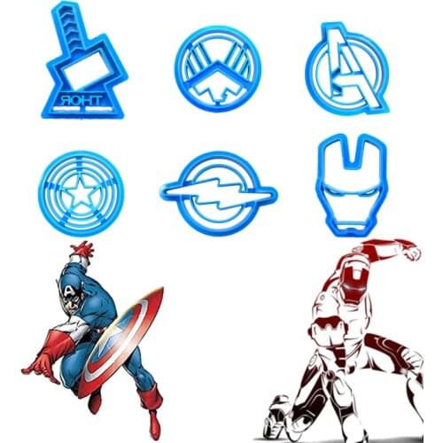 Marvel Avengers Cookies Mold Disney Anime Figure Iron Man Captain Diy Cookies Cutters Mold Children for Christmas Toys Gifts