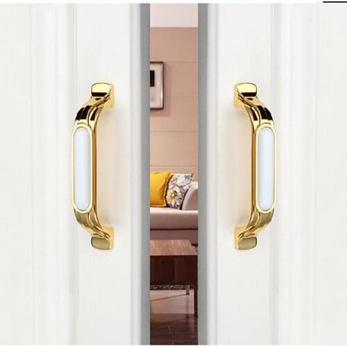 European White Ceramic Cabinet Handles Zinc Alloy European Cabinet Pulls Drawer Knobs Wardrobe Handle Hardware Furniture Handle