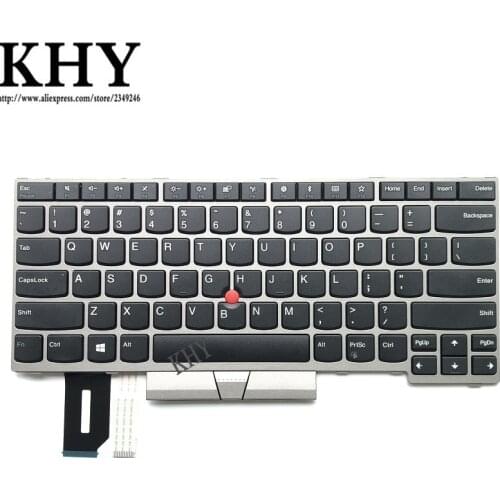 Original Silver US English Keyboard for Thinkpad E480 E490 T480S L480 L380 Yoga T490 T495 L390 Yoga L490 P43s 01YN300 01YN380