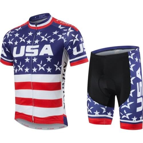 United States Cycling Clothing Sets Mens Roupa Ciclismo bicycle mtb Cycling Jersey Sets Bicycle Quick-Dry Outdoor Sportswear