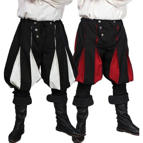 Medieval Renaissance Pants Costumes Adult Men Nobleman Tunic Viking Aristocrat Chevalier Halloween Cosplay Costumes S-3XL