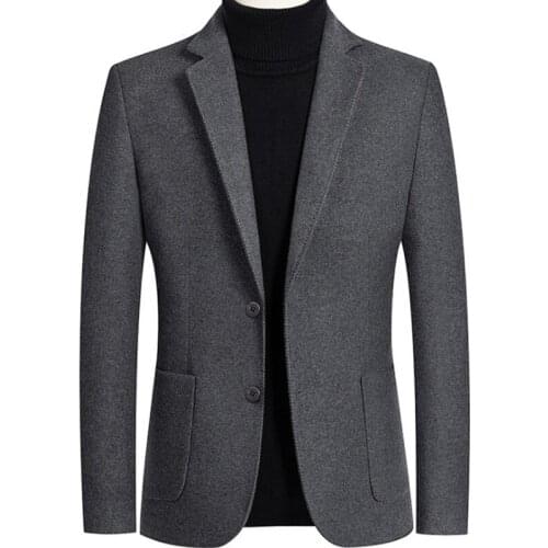 Fad New Brand Men Wool Blends Suit Jacket Fashion Solid Color Men Slim Fit Blazer Party/Wedding Tuxedo Blazers terno masculino
