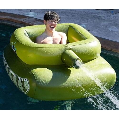Inflatable tank swimming ring water jet swimming ring water jet playing in water water entertainment swimming ring floating row
