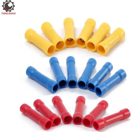 100Pcs Butt Splice Crimp Connectors Assorted Fully Insulated Butt Splice Connectors Electrical Crimp Wire Cable Terminals