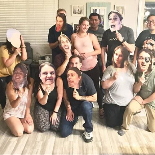 Custom Sports Team heads Multi-Face Fans on a Stick 12" with Wood Handle - Weddings Bachelorette Birthdays Holiday Heads