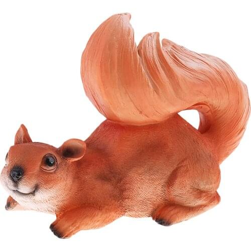 Handcraft Resin Realistic Squirrel Statue Tree Ornament Home Collectible