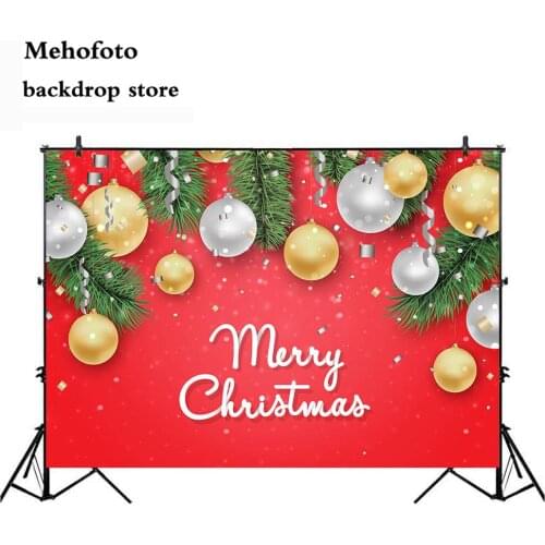 Mehofoto Merry Christmas Backdrops for Photography Red Bell Photo Background for Photos Studio Computer Printed Winter 861