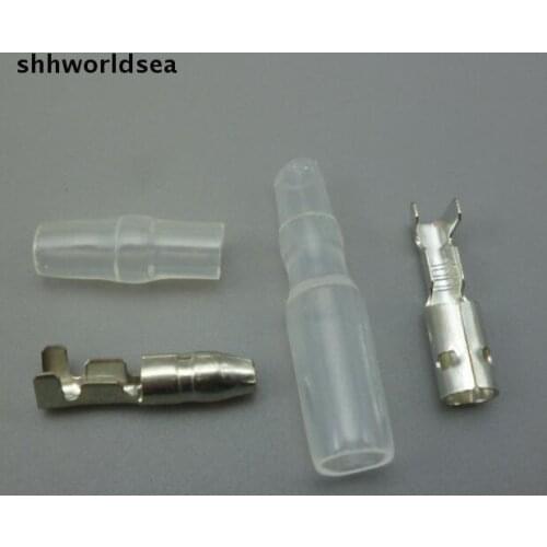 Shhworldsea 4.0 car Bullet Butt terminal crimp terminal car electrical wire spade connector diameter 4mm 1 pin 100sets=400pcs
