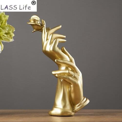 Funny Face Gold Resin Statues for Decorative Figurines Home Decoration Ornamental Modern Art Desktop Home Decor Sculpture