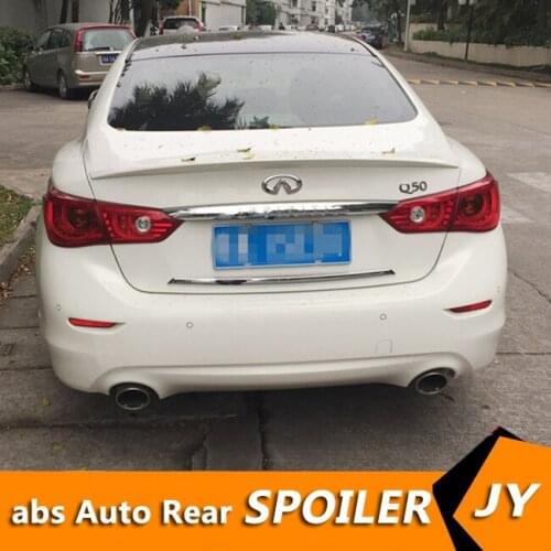 For Infiniti Q50 Spoiler 2014-2019 Infiniti Q50 spoiler ZSCK ABS Material Car Rear Wing Primer Color Rear Spoiler