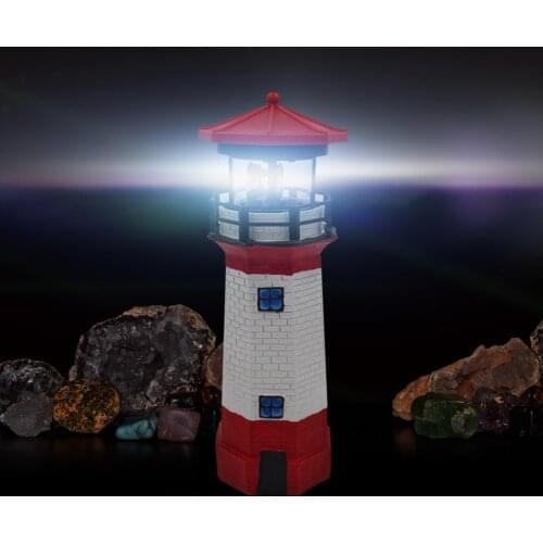 Lighthouse Shape Solar LED Light Practical Durable Multi-functional Garden Fence Outdoor Smart Sensor Rotating Lamp