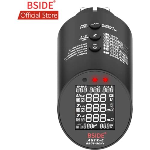 BSIDE Circuit Analyzer Wiring Status Tester Loop Impedance & Voltage Drop Tester, Line Fault Locator GFCI Leakage Socket Tester