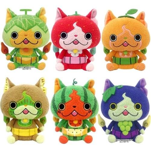 Japan Anime Yo-kai Watch Jibanyan Fruit Series Watermelon Strawberry Orange Grape Cantaloupe Cat Plush Stuffed Doll Toy Gifts