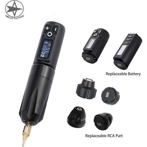 HELLO Original wireless Tattoo Rotary machine pen 1800mAh Lithium Battery Pen Digital Display Tattoo Supply