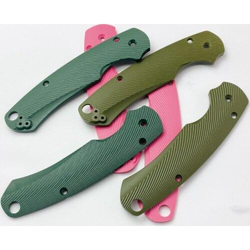1Pair Patches Anti-slip Custom G10 Material Grip Knife Handle DIY Accessories For Spyderco Paramilitary 2 C81
